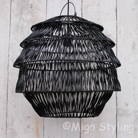 Hanglamp Bali zwart middel 