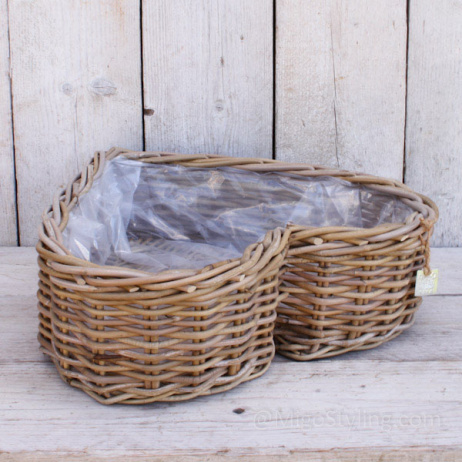 Herzförmiger Korb Rattan groß