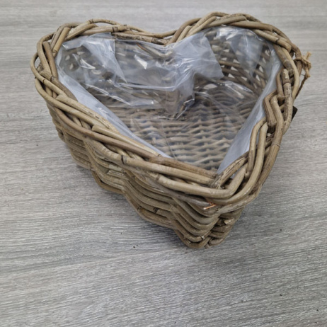 Herzförmiger Korb aus Rattan, mittelgroß