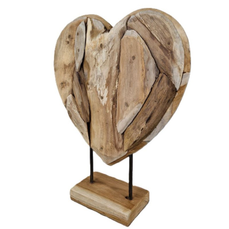 Houten hart groot op standaard
