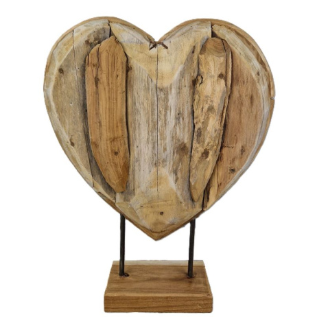 Houten hart groot op standaard