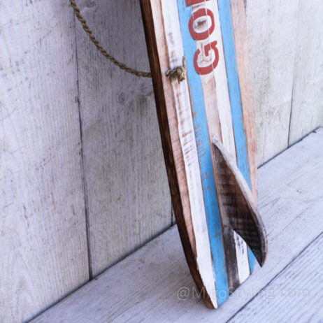Houten surfplank met vin