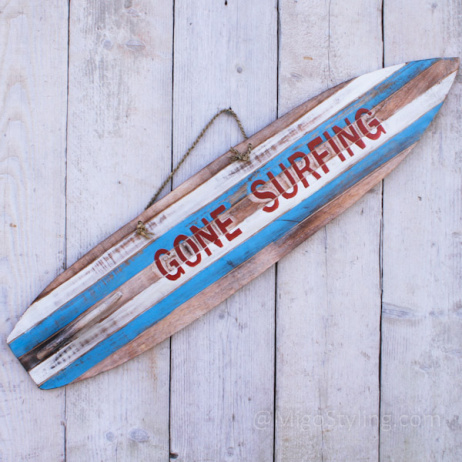 Houten surfplank met vin