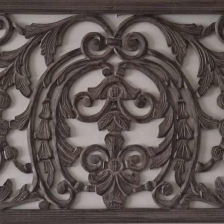 Houten Wandpaneel / Wandornament in bruin/white wash