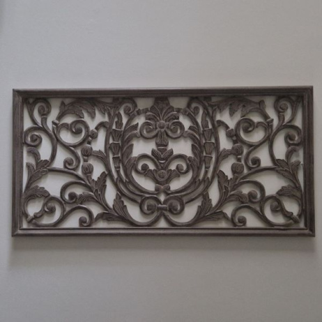 Houten Wandpaneel / Wandornament in bruin/white wash