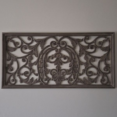 Houten Wandpaneel / Wandornament in bruin/white wash