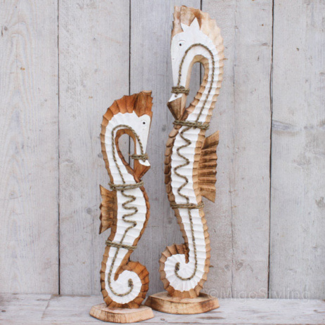 Houten zeepaard naturel  H 60/80cm