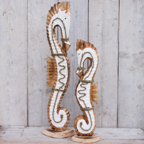 Houten zeepaard naturel  H 60/80cm