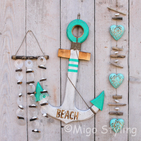Houten Anker Beach terquoise pakket  