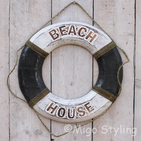 Houten boei Beach House Grijs 