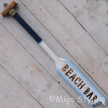 Houten peddel Beach Bar blauw 