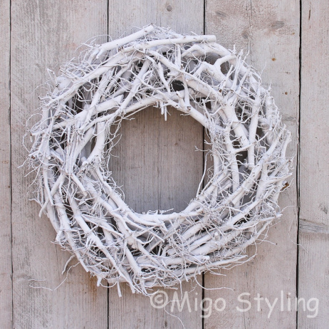 Holzkranz 50 cm weiß gewaschen