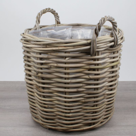 Holzkorb grobes Rattan rund M