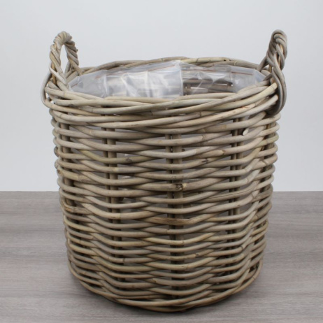 Holzkorb grobes Rattan rund M