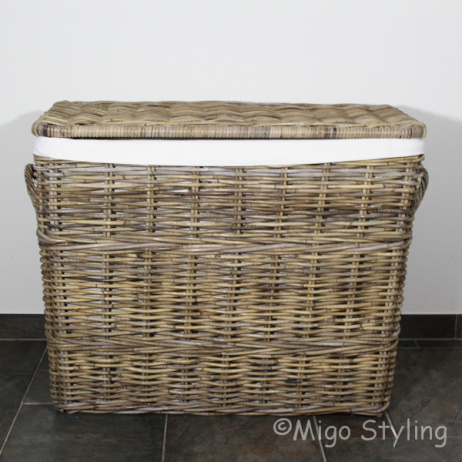 Wasmand hoog  grey rotan 