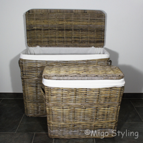 Wasmand hoog  grey rotan