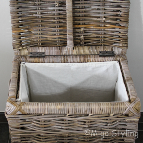 Aufbewahrungskorb Grau niedrig Rattan Grau