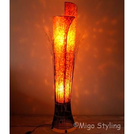 Vloerlamp Capizschelpen oranje 