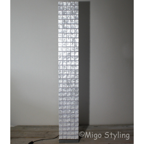 Vloerlamp Parelmoer schelpen vierkantjes 170 cm 