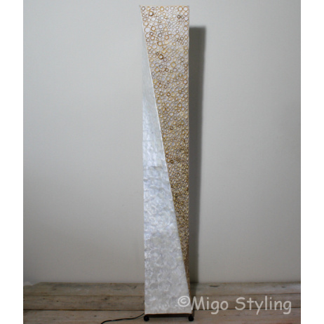 Vloerlamp Twist capizschelp 150 cm licht bamboe 