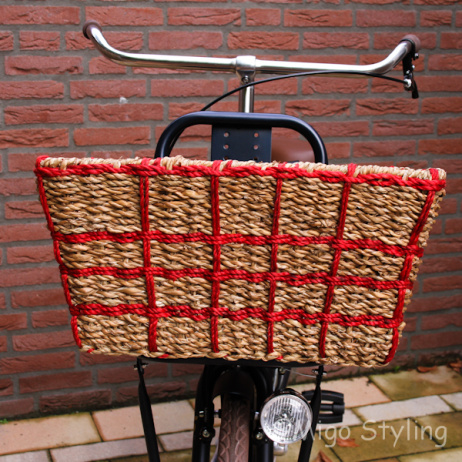 Fahrradkorb Weide geflochten (Rot)
