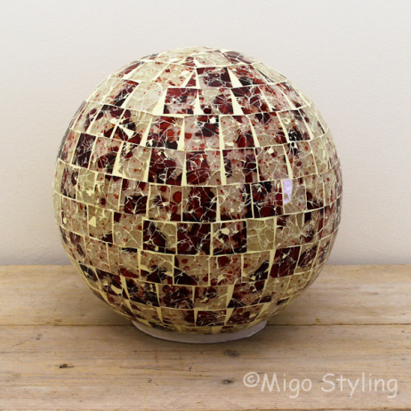 Farbige Mosaik-Design-Tischlampe Sphere (orange)