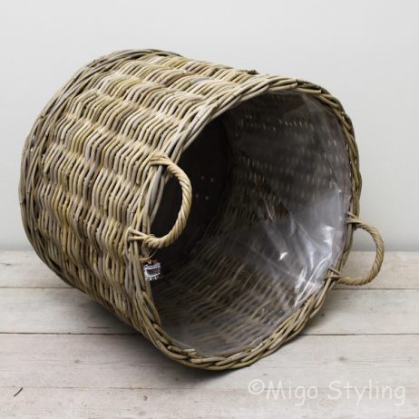 Haardmand / mand voor planten L met wielen 