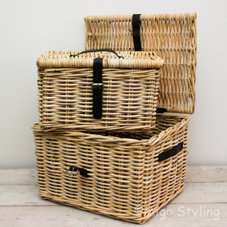 Bakfietsmand groot met deksel natural 