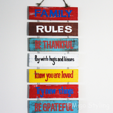 Wandbord Family Rules 