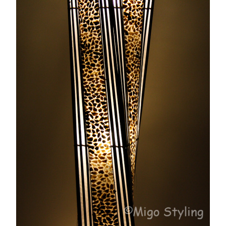 Vloerlamp Twist capizschelp 170 cm brons koper