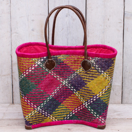 Jute strandtas Gekleurd