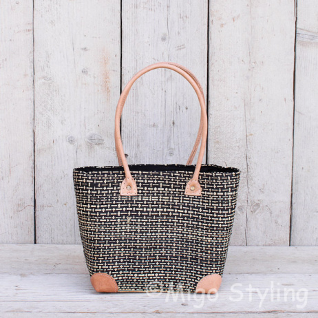 Jute tas in naturel en zwart s