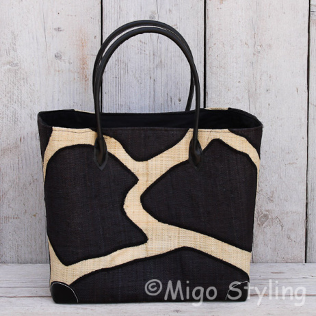 Jute tas met zwarte vlekken