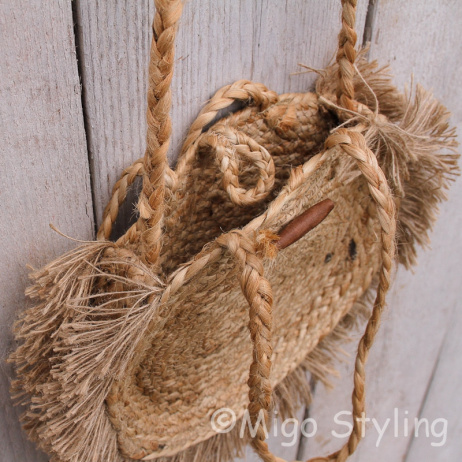 Jute schoudertas rond - Roundie bag