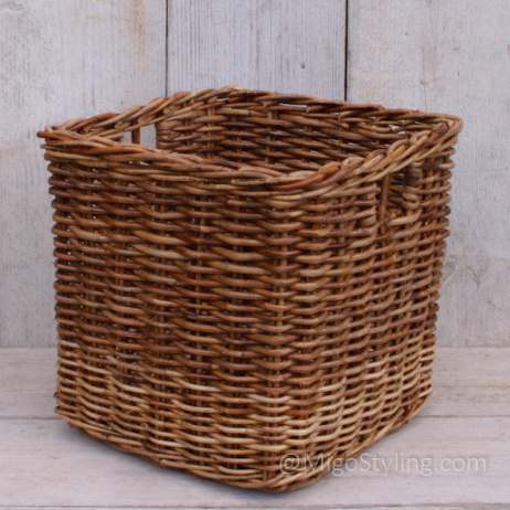 Schrankkorb / Aufbewahrungskorb eckig Rattan
