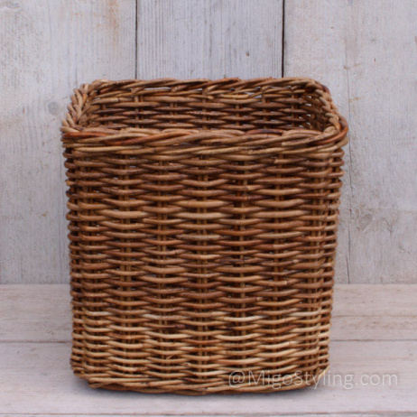 Schrankkorb / Aufbewahrungskorb eckig Rattan