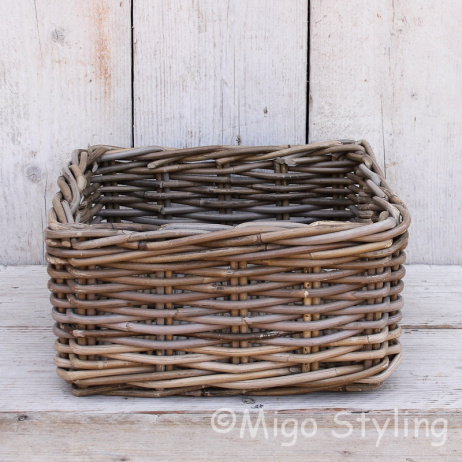 Schrankkorb / Regalkorb quadratisch Rattan 32x32 cm 