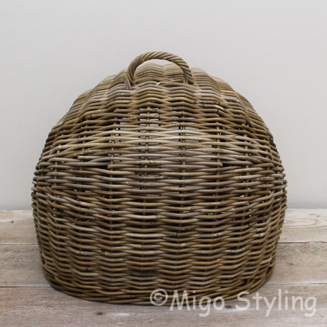 Katzenkorb mit weichem Kissen Rattan Grau 