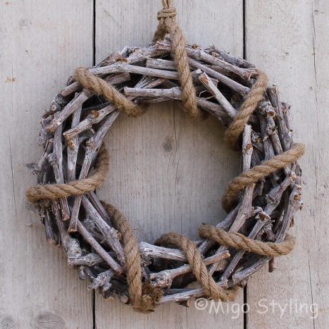 Kranz mit Seil natur D35