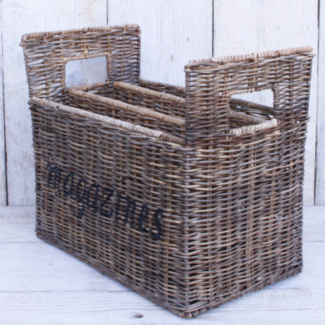Lesekorb 3 Fächer Rattan