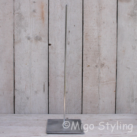 Metalen standaard met pin 60 cm zilver