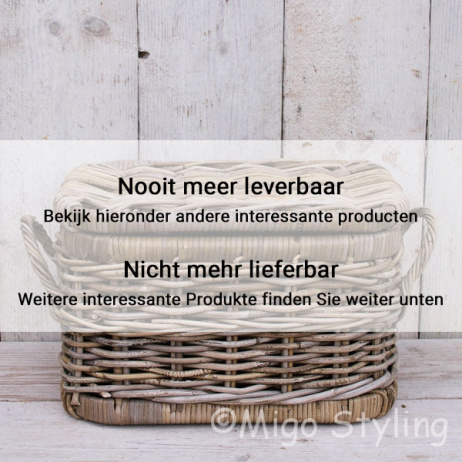 Opbergmand met deksel 40 cm grey rotan