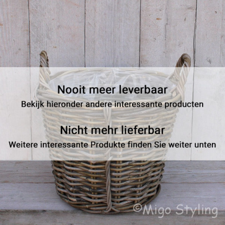 Aardappelmand middel grey rotan