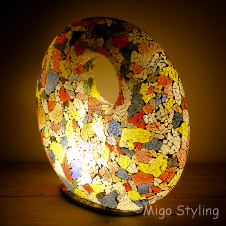 Mozaiek design tafellamp Donut Gekleurd 