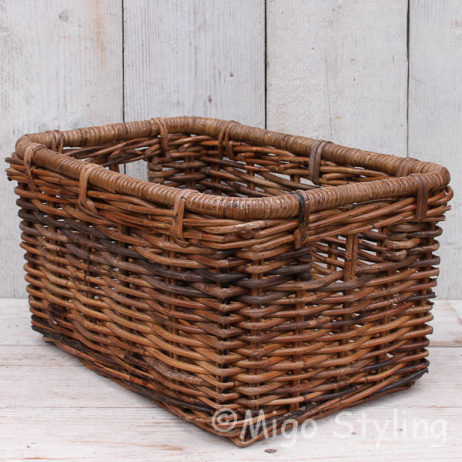 Aufbewahrungskorb Fahrradkorb braun Rattan 45cm