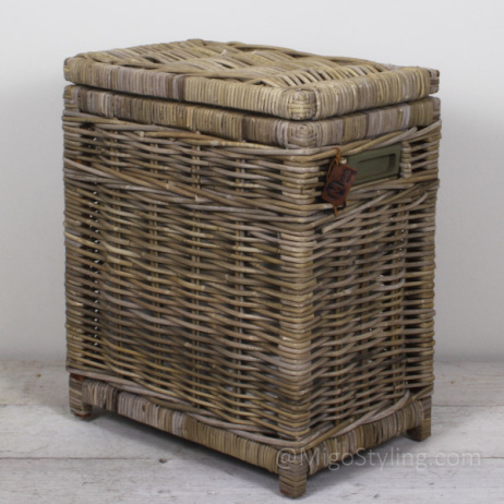 Aufbewahrungskorb Grau, niedrig, Rattan Grau