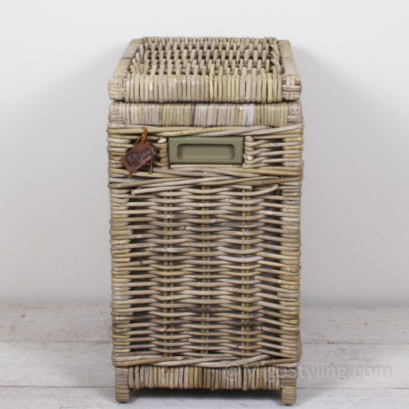 Aufbewahrungskorb Grau, niedrig, Rattan Grau