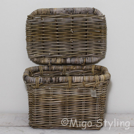 Aufbewahrungskorb mit Deckel 35x25xH26cm