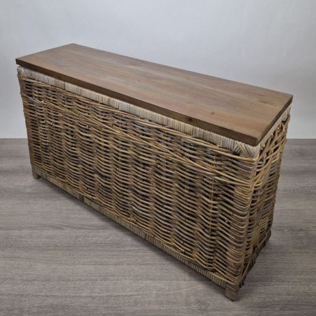 Opbergmand met houten deksel