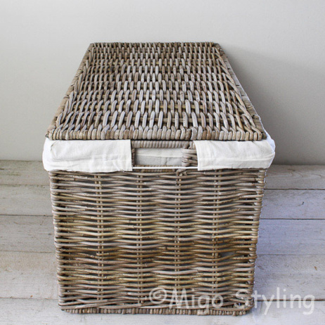 Aufbewahrungskorb aus Rattan mit Innenfutter